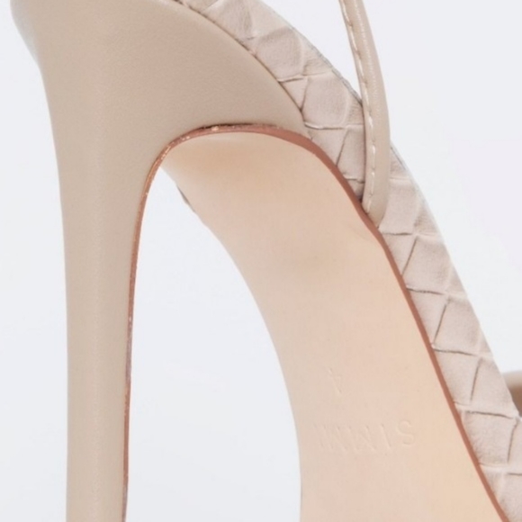 SIMMI KARIS NUDE WOVEN LACE UP HEELS 7US - Picture 4 of 4